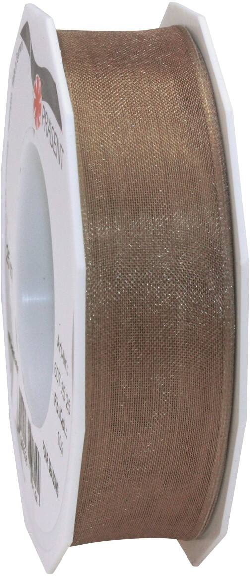 PRAESENT Organza 6072525-105 Taupe  25 mm x 25 m 2 Stück