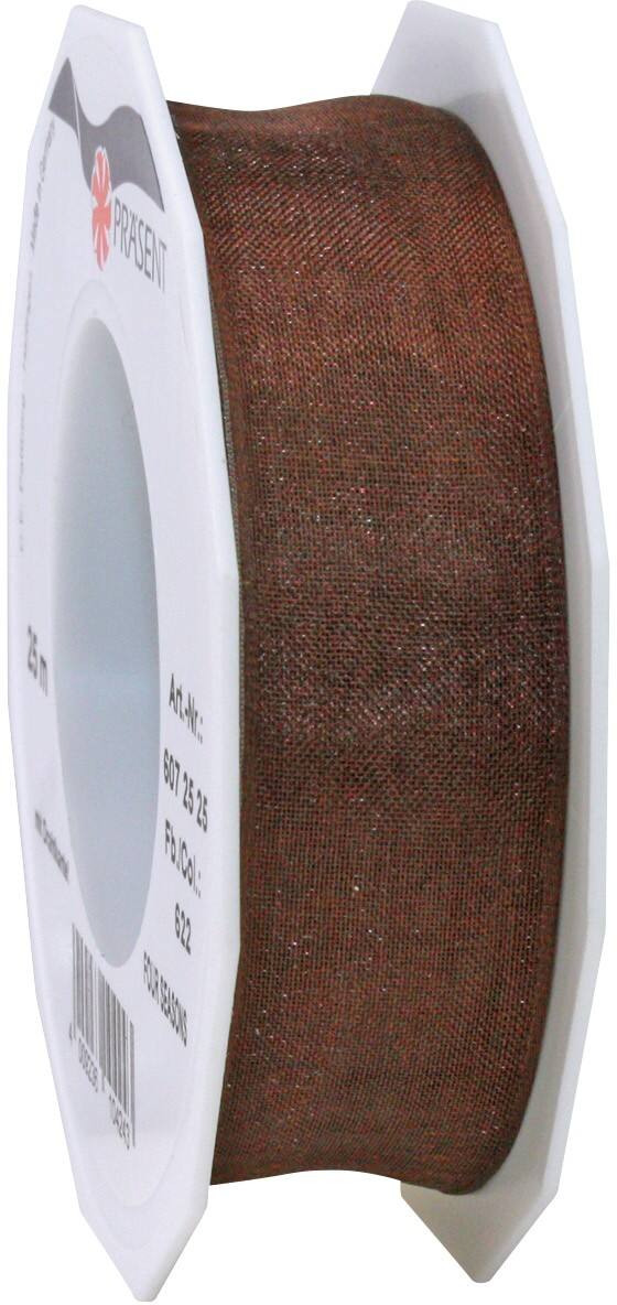 PRAESENT Organza 6072525-622 Braun  25 mm x 25 m 2 Stück