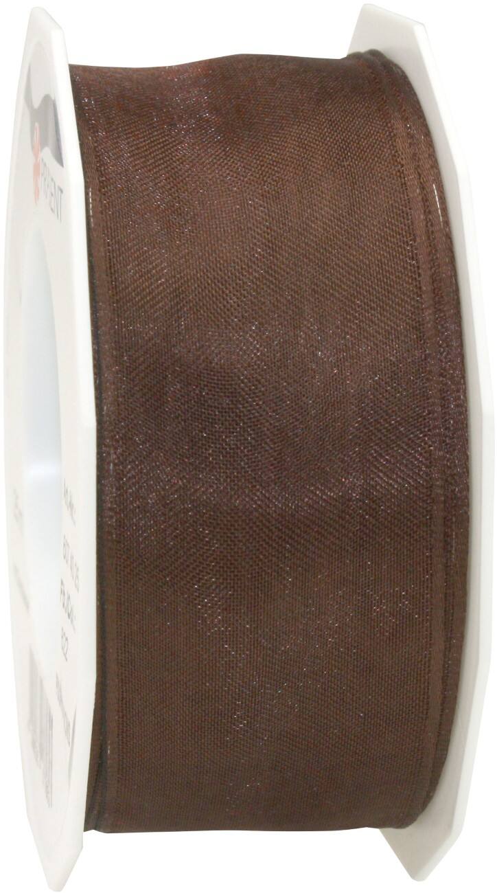 PRAESENT Organza 6074025-622  Braun  40 mm x 25 m 2 Stück