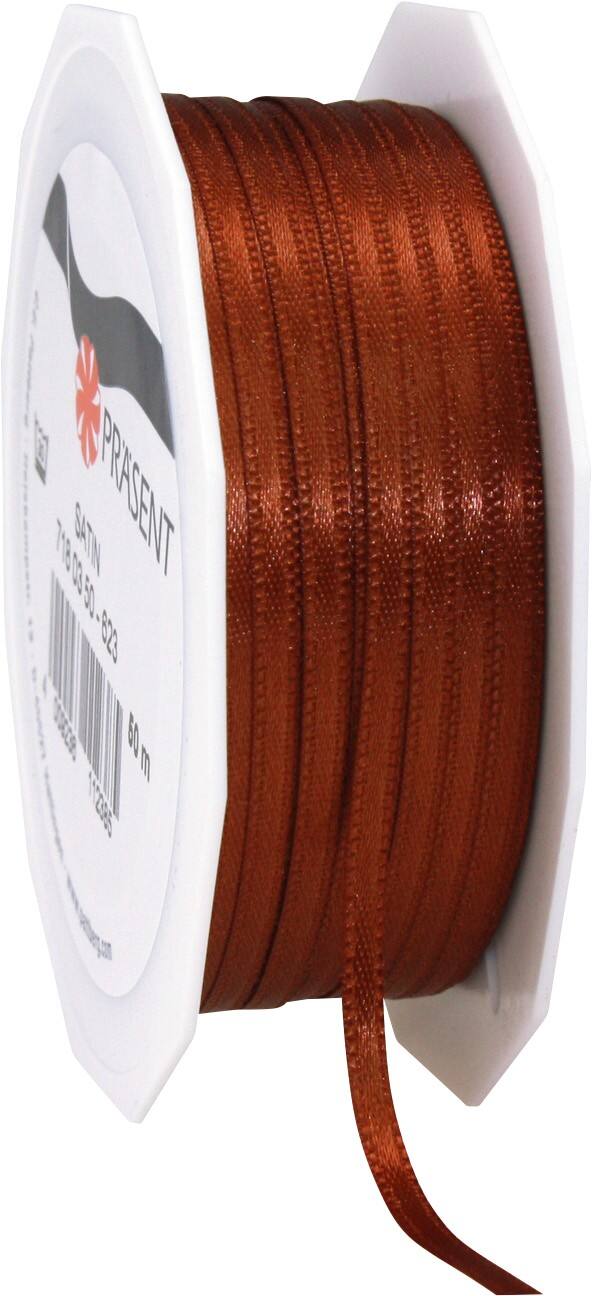 PRAESENT Doppelsatin 7180350-623 Zimt 3 mm x 50 m 2 Stück