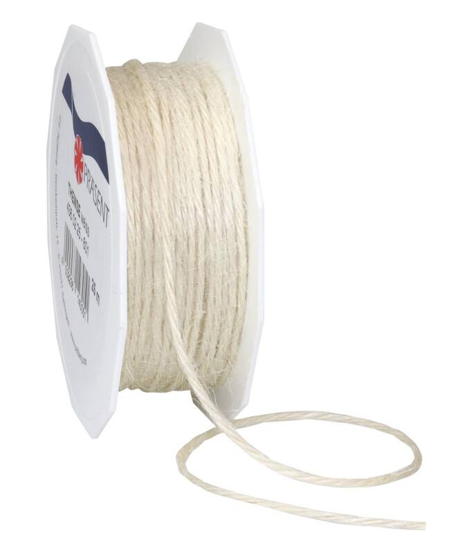 PRAESENT Kordel Jute 4360225-601  Weiß 2 mm x 25 m 2 Stück