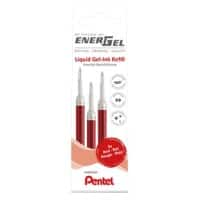 Pentel EnerGel Tintenrollermine 0,4 mm Rot 3 Stück