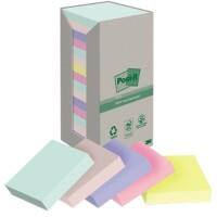 Post-it Recycelte Haftnotizen Farbig 76 x 76 mm 100 Blatt 16 Stück