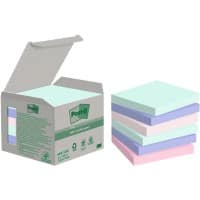 Post-it Recycelte Haftnotizen Sortiert Pastell 76 x 76 mm 100 Blatt 6 Stück