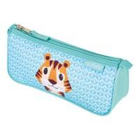 Herlitz Federmäppchen Design: Cute Animals Tiger 22 (B) x 9,5 (T) x 7,5 (H) cm Blau,Grün