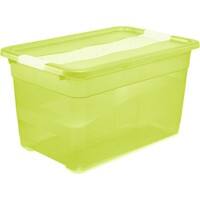 Keeeper Aufbewahrungsbox mit Deckel Cornelia 52 L Grün Transparent Polypropylen 39,5 (B) x 59,5 (T) x 34 (H) cm