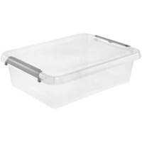 Keeeper Aufbewahrungsbox mit Deckel Lara 8.5 L Grau, Transparent Polypropylen 29 (B) x 39 (T) x 11 (H) cm