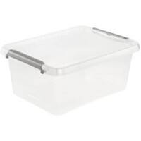 Keeeper Aufbewahrungsbox mit Deckel Lara 12.5 L Grau, Transparent Polypropylen 29 (B) x 39 (T) x 16,5 (H) cm