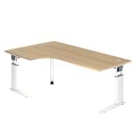 Hammerbacher VUS Höhenverstellbar Eckschreibtisch Freiform Eiche C-Fuß 2.000 (B) x 1.200 (T) x 860 (H) mm Spanplatte, Stahl