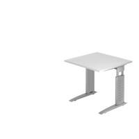 Hammerbacher Schreibtisch US08 Silber, Weiß 800 x 800 x 680 x 680 - 860 mm
