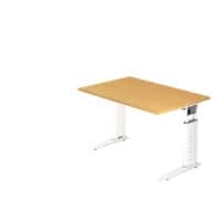 Hammerbacher VUS Höhenverstellbar Schreibtisch Rechteckig Buche C-Fuß 1.200 (B) x 800 (T) x 860 (H) mm Spanplatte, Stahl