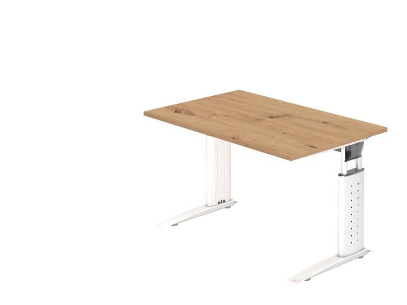 Hammerbacher VUS Höhenverstellbar Schreibtisch Rechteckig Eiche C-Fuß 1.200 (B) x 800 (T) x 860 (H) mm Spanplatte, Stahl