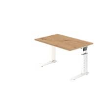 Hammerbacher VUS Höhenverstellbar Schreibtisch Rechteckig Eiche C-Fuß 1.200 (B) x 800 (T) x 860 (H) mm Spanplatte, Stahl