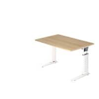 Hammerbacher VUS Höhenverstellbar Schreibtisch Rechteckig Eiche C-Fuß 1.200 (B) x 800 (T) x 860 (H) mm Spanplatte, Stahl