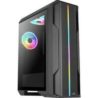 Aerocool Computergehäuse Splinter Duo-G-BK-V1​ Midi Tower ABS, SPCC Schwarz