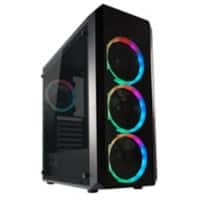 LC-Power Computergehäuse Gaming 703B - Quad-Luxx Midi Tower Metall Schwarz