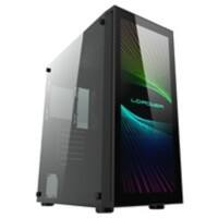 LC-Power Computergehäuse Gaming 800B - Interlayer X Midi Tower Metall, Kunststoff, Gehärtetes Glas Schwarz