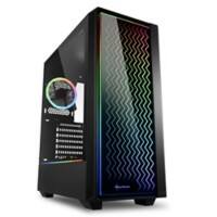 Sharkoon Computergehäuse RGB LIT 200 Midi Tower Gehärtetes Glas Schwarz