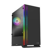 Zalman Computergehäuse S5 Black Midi Tower Kunststoff, Stahl, Gehärtetes Glas Schwarz