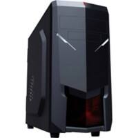 Arctic Computergehäuse Rasurbo Midi-Vort-X II Midi Tower Eloxiertes Aluminium, Gehärtetes Glas Schwarz, Rot