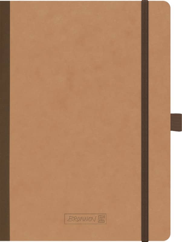 BRUNNEN Notizbuch DIN A5 Punktkariert Geleimt Pappe Braun Nicht perforiert 192 Seiten 96 Blatt