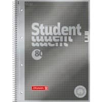 BRUNNEN  Premium Student  A4 Spiralbindung Anthrazit Collegeblock Kariert 80 Blatt