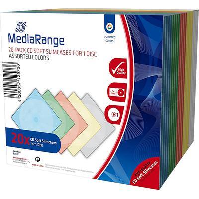 MediaRange CD Slimcase BOX37 Kunststoff Blau, Grün, Rot, Gelb, Weiß