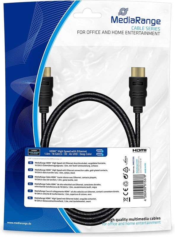MediaRange HDMI-Kabel MRCS195 Schwarz