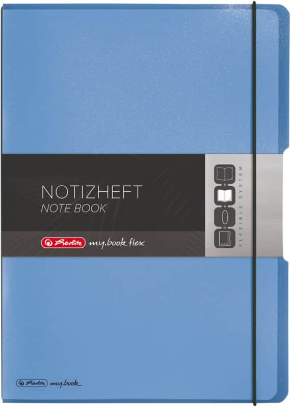 herlitz Notizbuch DIN A4 Kariert Kunstoff Hellblau Perforiert