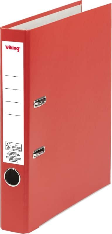 Viking Premium Schmal Ordner DIN A4 50 mm Rot 2 Ringe Kunststoff Matt