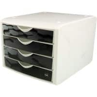 helit Schubladenbox mit 4 Schubladen Weiß, Mehrfarbig 26,2 cm