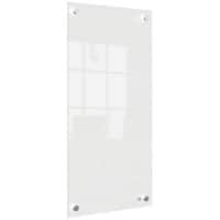 Nobo Kleine Wandmontierbare Whiteboard-Tafel 1915603 Trocken Abwischbar Glasoberfläche Rahmenlos 300 x 600 mm Weiß