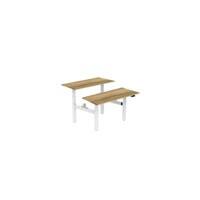 euroseats Dual Bench Sitz-Stehschreibtisch Rechteckig Eiche H-Fuß-Gestell 1.600 (B) x 800 (T) x 1.305 (H) mm Metall