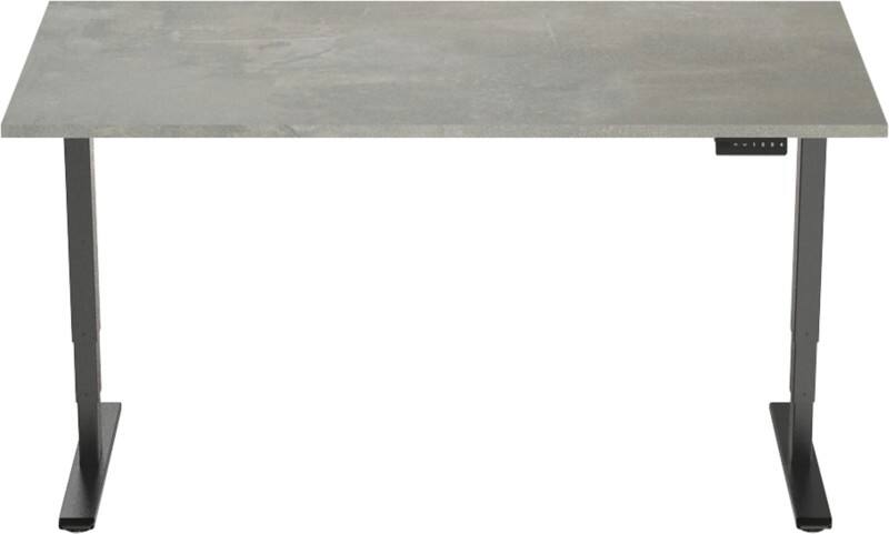 euroseats Economy Sitz-Stehschreibtisch Rechteckig Beton T-Fuß 1.400 (B) x 800 (T) x 1.275 (H) mm Metall