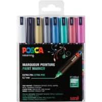 POSCA PC-1MR Farbmarker Metallic Kalligraphie Farbig Sortiert 8 Stück