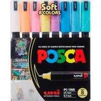 POSCA POSCA PC-1MR Farbmarker Farbig sortiert Extra Fein Rundspitze 0,7 mm 8 Stück