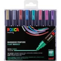 POSCA PC-5M Farbmarker Metallic Kalligraphie 2.5 mm Farbig Sortiert 8 Stück