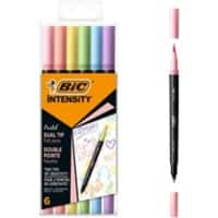 BIC Filzstift Intensity Dual 0.7 mm Farbig Sortiert 6 Stück