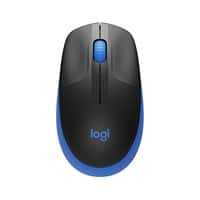 Logitech Full-Size M190 Maus Kabellos ohne Bluetooth Schwarz, Blau Geeignet für Linkshänder