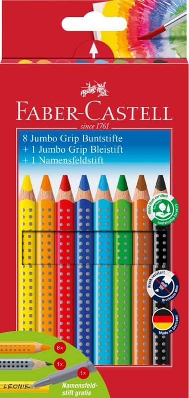 Faber-Castell Jumbo Grip Buntstifte Farbig sortiert 10 Stück