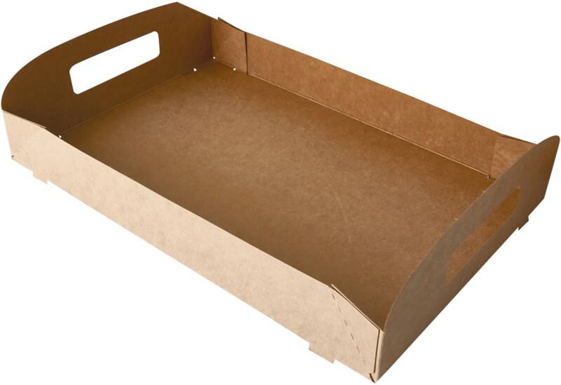 Papstar Tragetablett Pure Papier 45 mm x 544 mm x 366 mm Braun