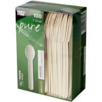 Papstar Kaffeelöffel Pure Papier 130 mm Weiß 100 Stück