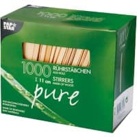 Papstar Rührstäbchen Pure Holz 110 mm 1000 Stück