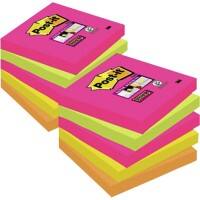 Post-it Super Sticky Notes 76 x 76 mm Kapstadt Farbig sortiert 10 Blöcke à 90 Blatt