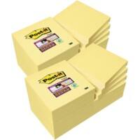 Post-it Super Sticky Haftnotizen 76 x 76 mm Kanariengelb 24 Blöcke à 90 Blatt