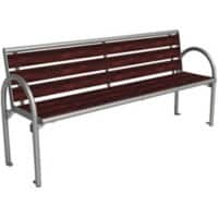 Siesta Bank mit Rückenlehne 1896 x 486 mm Weißaluminium Silber