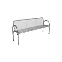 Siesta Bank mit Rückenlehne 1896 x 486 mm Weißaluminium