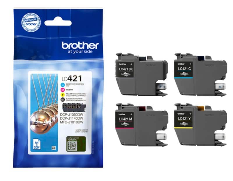 Brother LC421VAL Original Tintenpatrone Schwarz, Cyan, Magenta, Gelb Multipack 4 Stück