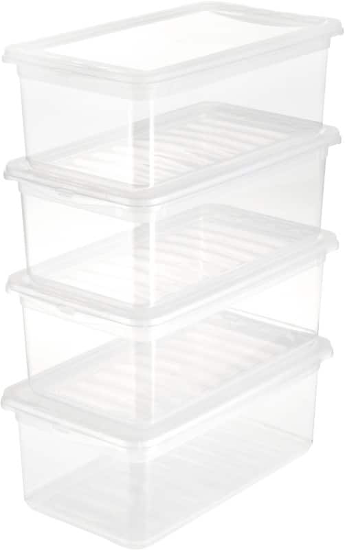 keeeper bea Kunststoff Aufbewahrungsbox 4 x 5,6 L Transparent 19,5 x 33 x 12 cm 4 Stück