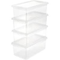 keeeper Aufbewahrungsbox 30019 4 x 5,6 L Transparent PP (Polypropylen) 19,5 x 33 x 12 cm 4 Stück